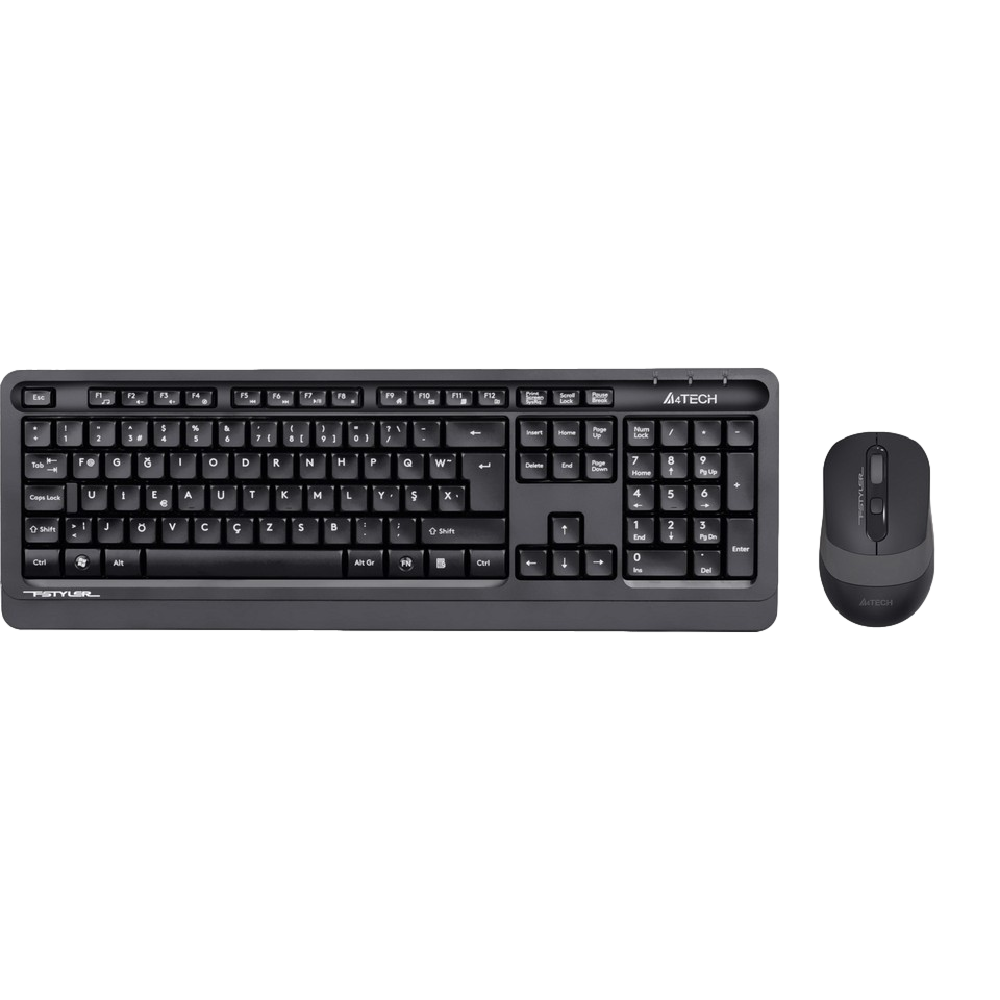 A4 Tech FG1010 Gri Türkçe F Kablosuz Klavye Mouse Set