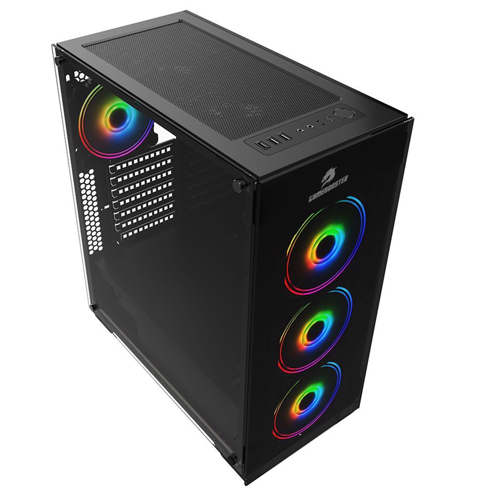 GameBooster GB-PE05B RGB TG 600W 80+ USB 3.0 Mid Tower Kasa