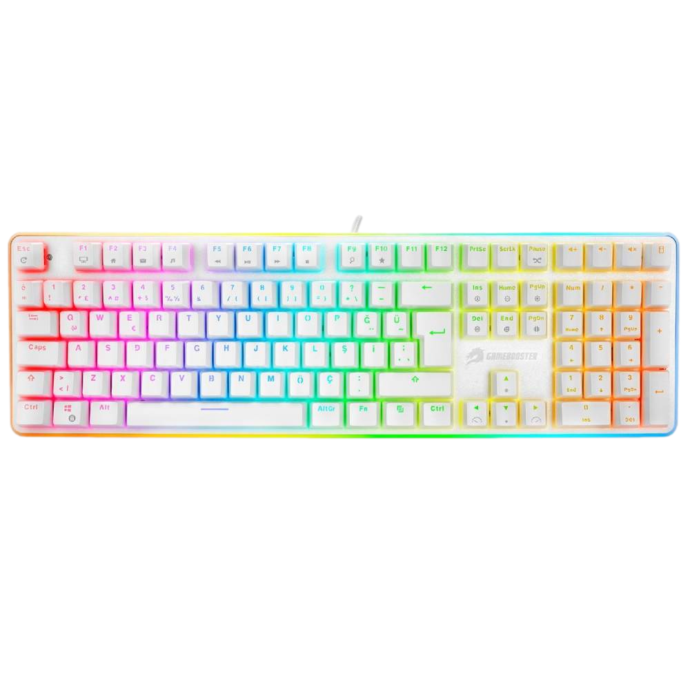GameBooster G918 Fire Storm RGB Blue Switch Beyaz Mekanik Gaming Klavye