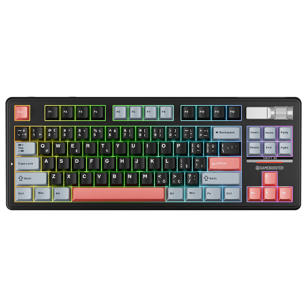 GameBooster Swift 8K Oil Switch Hot Swap TKL RGB Siyah Kablosuz Gasket Gaming Klavye