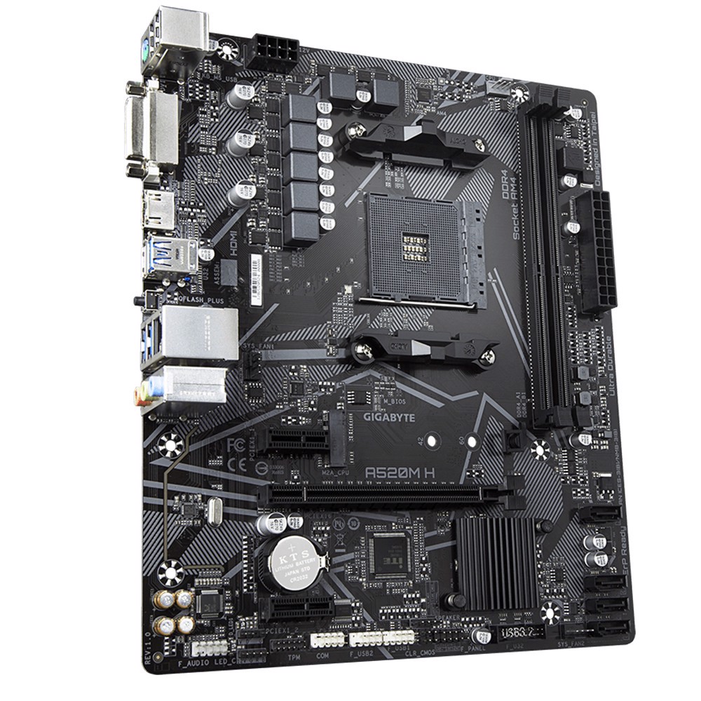 GIGABYTE A520M-H 5100Mhz(OC) DDR4 Soket AM4 M.2 DVI HDMI mATX Anakart