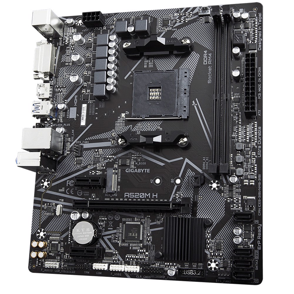 GIGABYTE A520M-H 5100Mhz(OC) DDR4 Soket AM4 M.2 DVI HDMI mATX Anakart