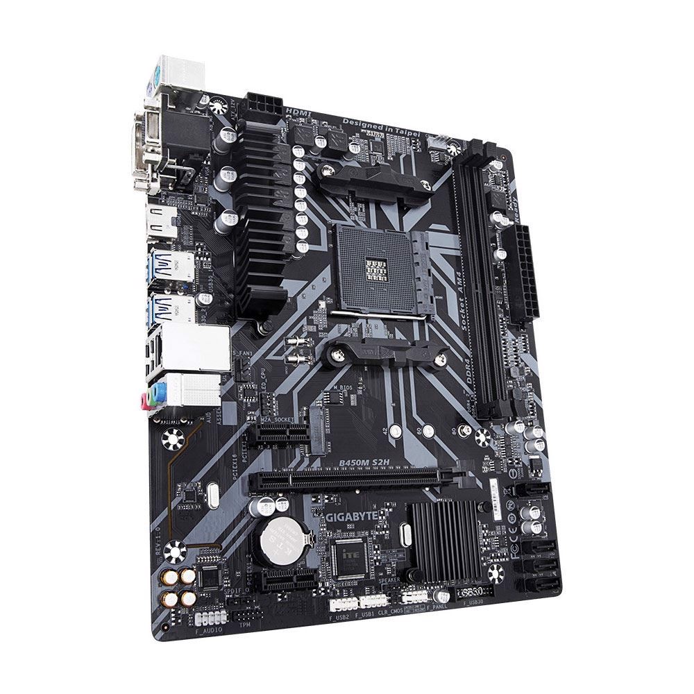 GIGABYTE B450M S2H 3600MHz(OC) DDR4 Soket AM4 M.2 HDMI DVI VGA mATX Anakart