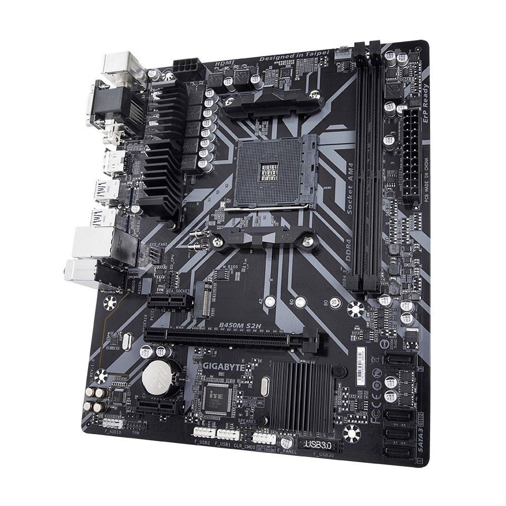 GIGABYTE B450M S2H 3600MHz(OC) DDR4 Soket AM4 M.2 HDMI DVI VGA mATX Anakart