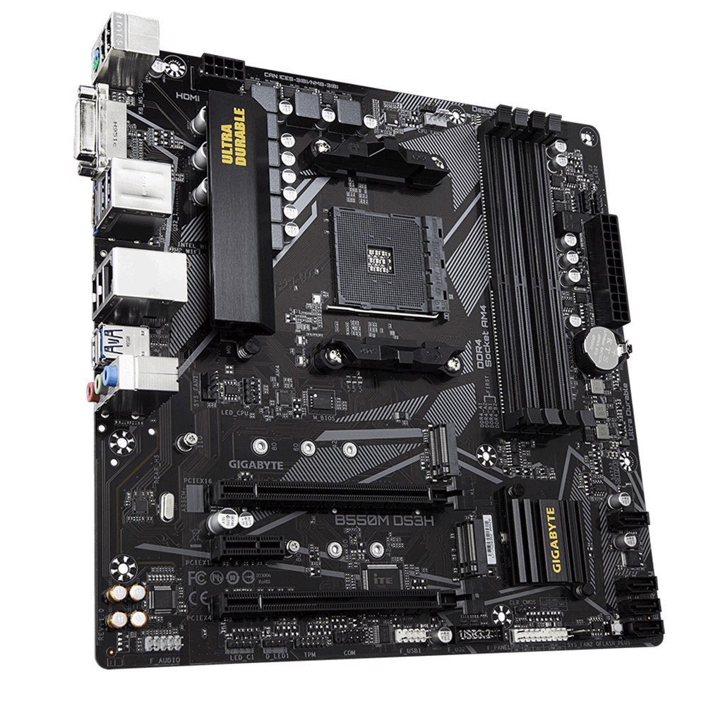 GIGABYTE B550M DS3H 4733MHz(OC) DDR4 Soket AM4 M.2 HDMI DVI mATX Anakart