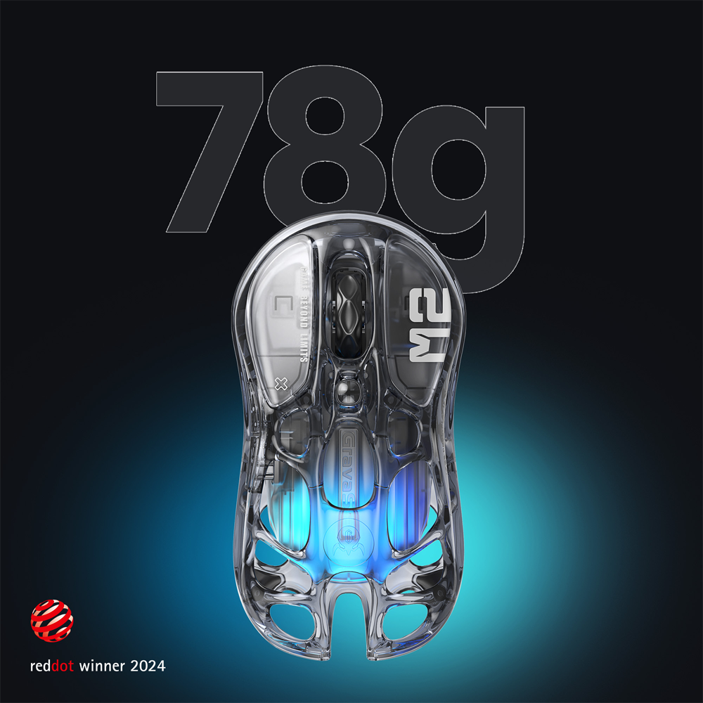 GravaStar Mercury M2 RGB 26000 DPI 1000Hz Siyah Şeffaf Kablosuz Gaming Mouse