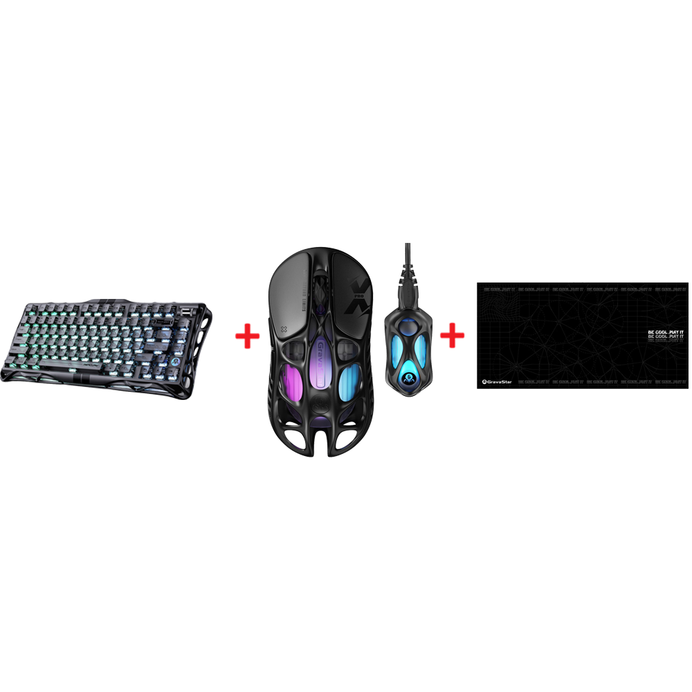 GravaStar Mercury V75 Klavye + GravaStar Mercury XPro Mouse + GravaStar Mouse Pad Bundle Paket