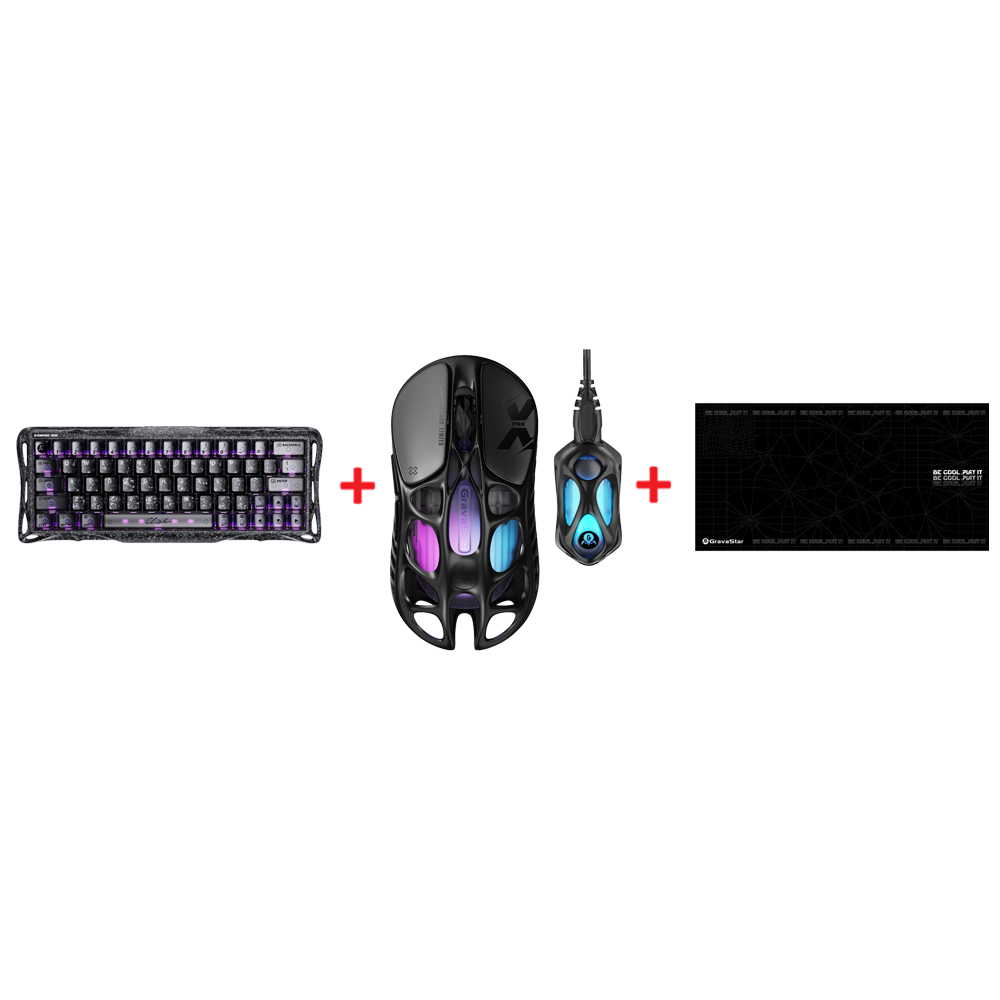 GravaStar Mercury V60 Pro Klavye + GravaStar Mercury XPro Mouse + GravaStar Mouse Pad Bundle Paket