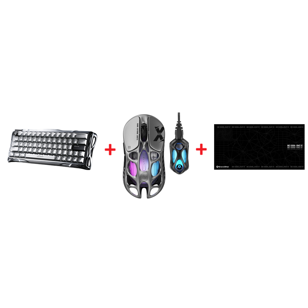 GravaStar Mercury V60 Pro Klavye + GravaStar Mercury XPro Mouse + GravaStar Mouse Pad Bundle Paket
