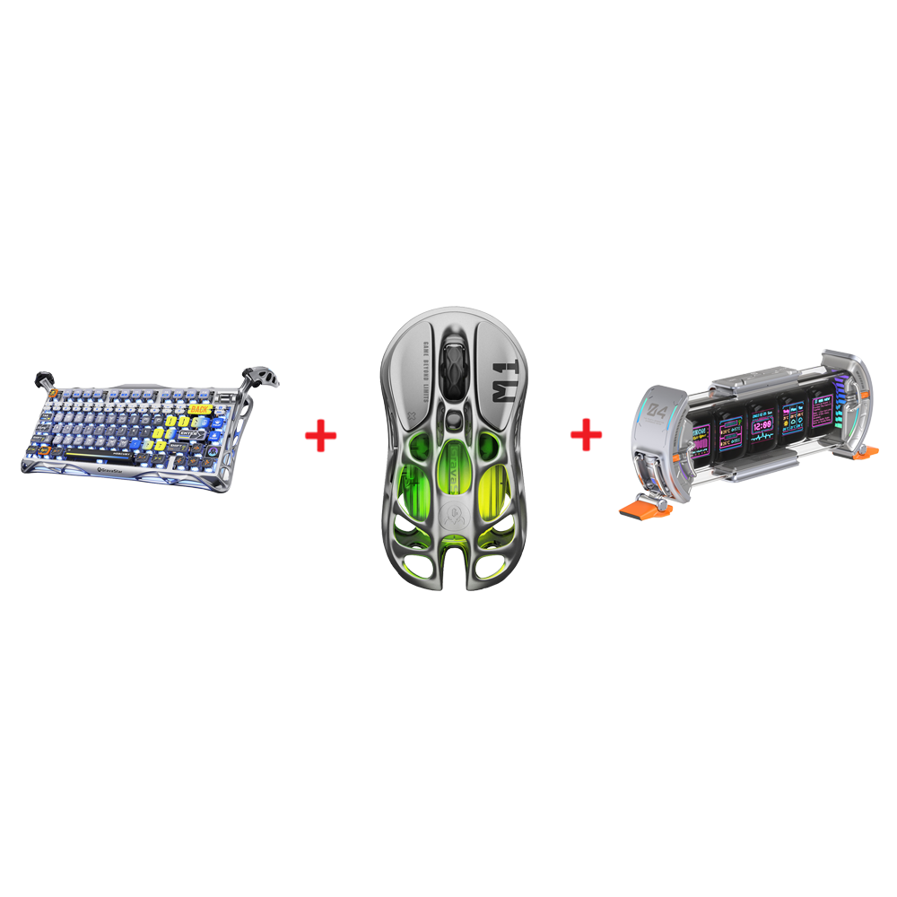 GravaStar Mercury K1 Pro Klavye + GravaStar Mercury M1 Pro Mouse + Divoom Times Gate 5 RGB Gaming Aksesuar Bundle Paket