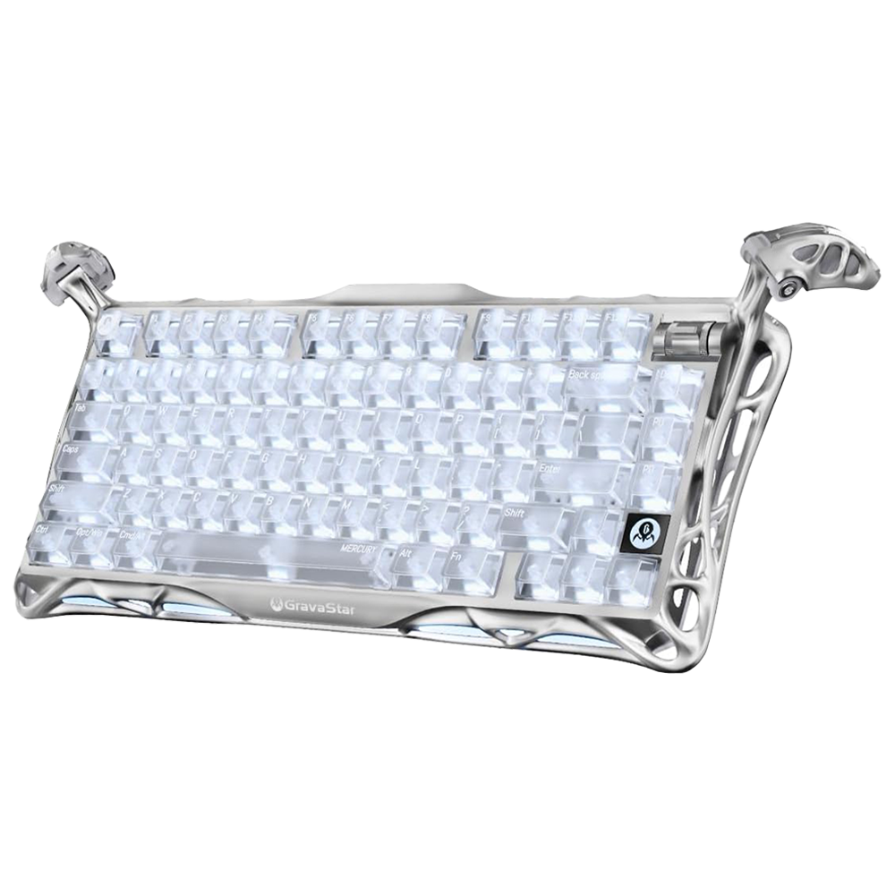 GravaStar Mercury K1 Pro RGB Kailh Switch Ghost Silver Kablosuz Gaming Klavye