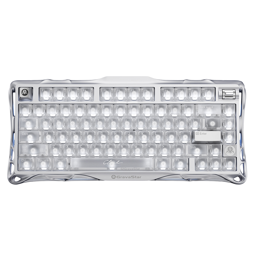 GravaStar Mercury V75 RGB Manyetik Switch Silver Frost Kablolu Gaming Klavye