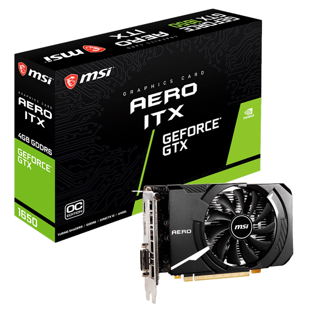 MSI GeForce GTX 1650 D6 AERO ITX OC 4GB GDDR6 128 Bit Ekran Karti