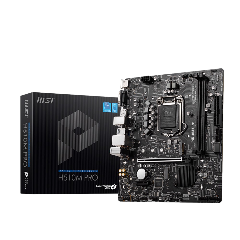 MSI H510M PRO 3200MHz(OC) DDR4 Soket 1200 M.2 HDMI mATX Anakart görsel 1