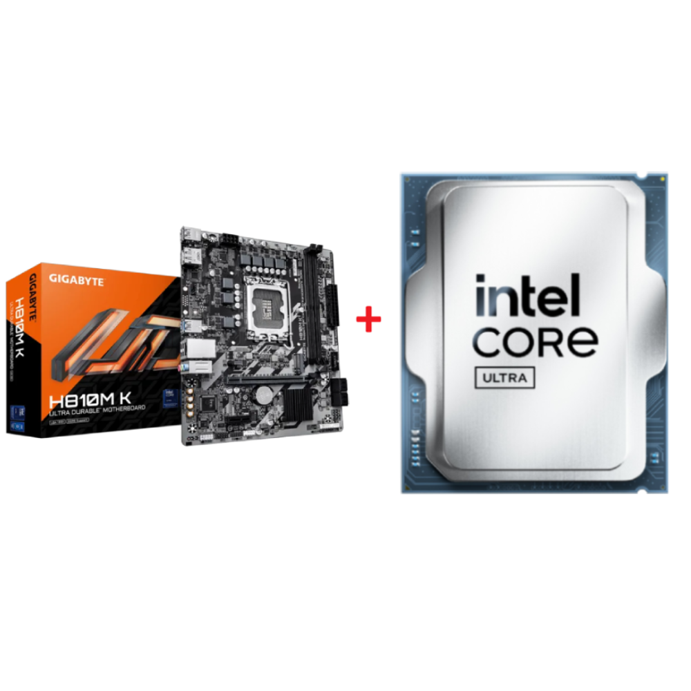 GIGABYTE H810M K Anakart + INTEL Core Ultra 5 225F İşlemci Bundle Paket