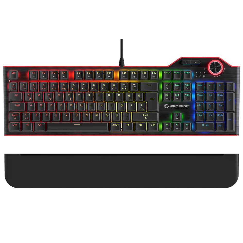 Rampage HYDRA R6 Red Switch RGB Kablolu Siyah Mekanik Gaming Klavye