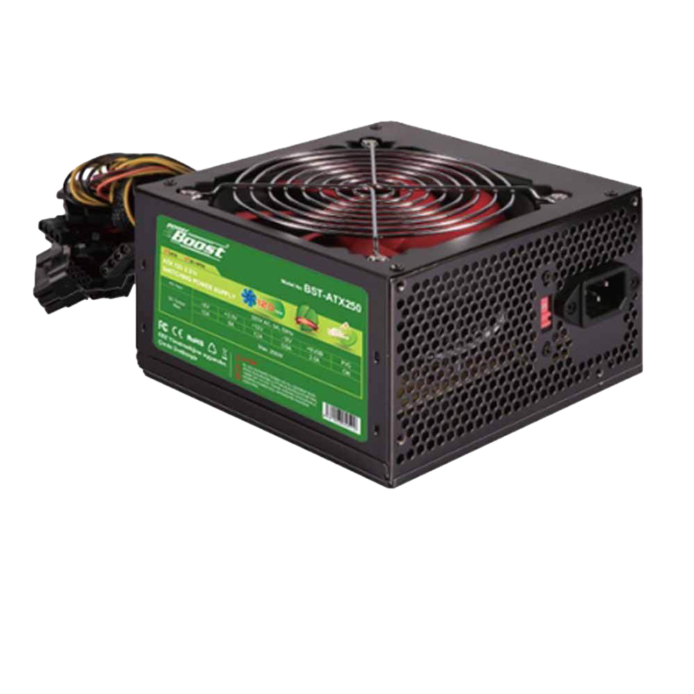 POWER BOOST BST-ATX250R  12cm Kırmızı Fan 250W ATX PSU görsel 1