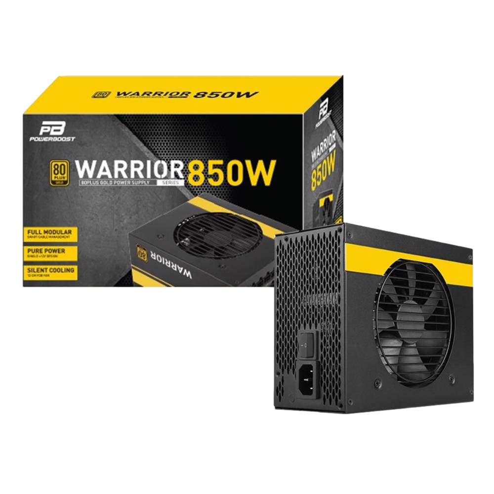PowerBoost WARRIOR 850w 80+ GOLD Full Modüler 12cm Fanlı ATX PSU görsel 1