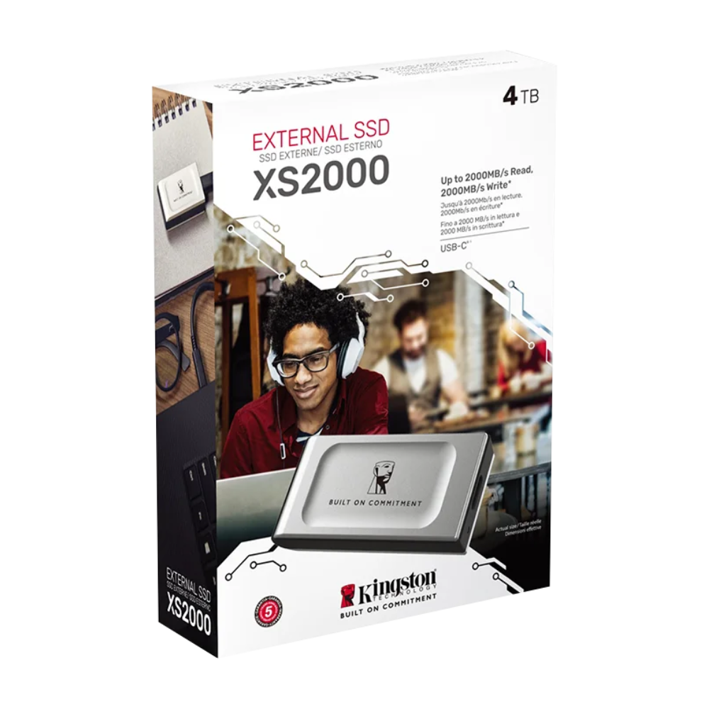 Kingston SXS2000 4TB USB 3.2 Type-C Gri Taşınabilir Harici SSD 2000MB Okuma/2000MB Yazma