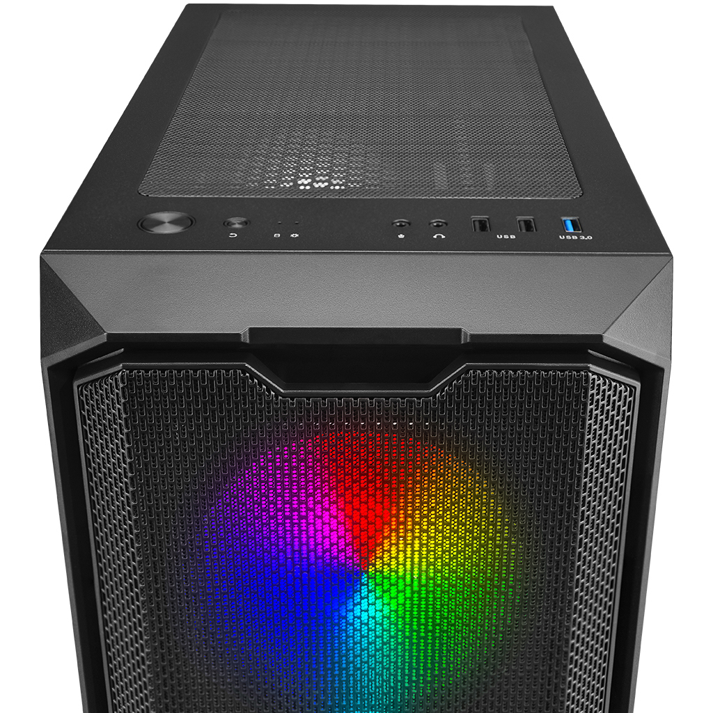 PowerBoost VK-K521B 650W 80+ USB 3.0 Mesh RGB ATX Mid Tower Kasa