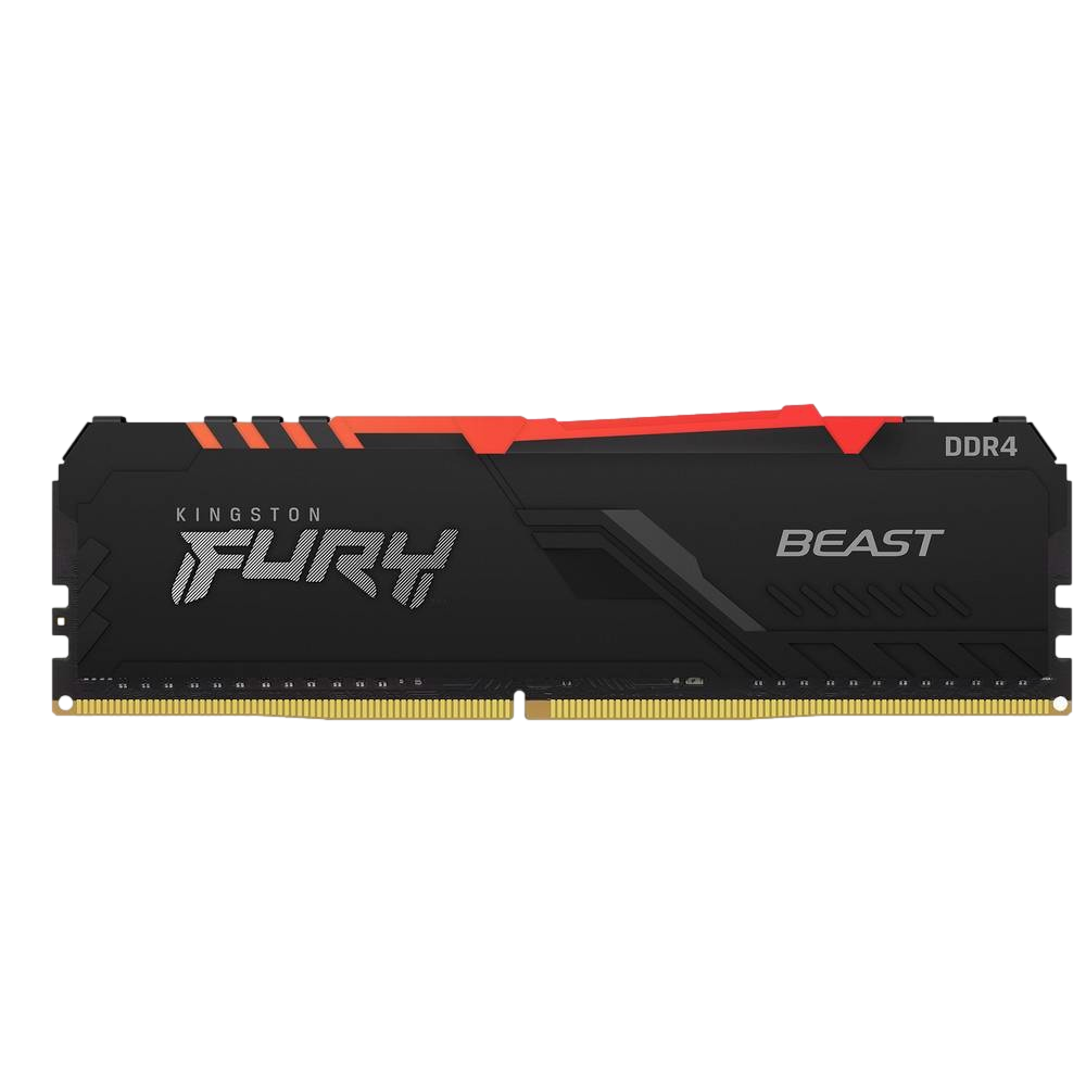 Kingston 8GB FURY Beast RGB 3200 MHz CL16 DDR4 Single Kit Ram görsel 1