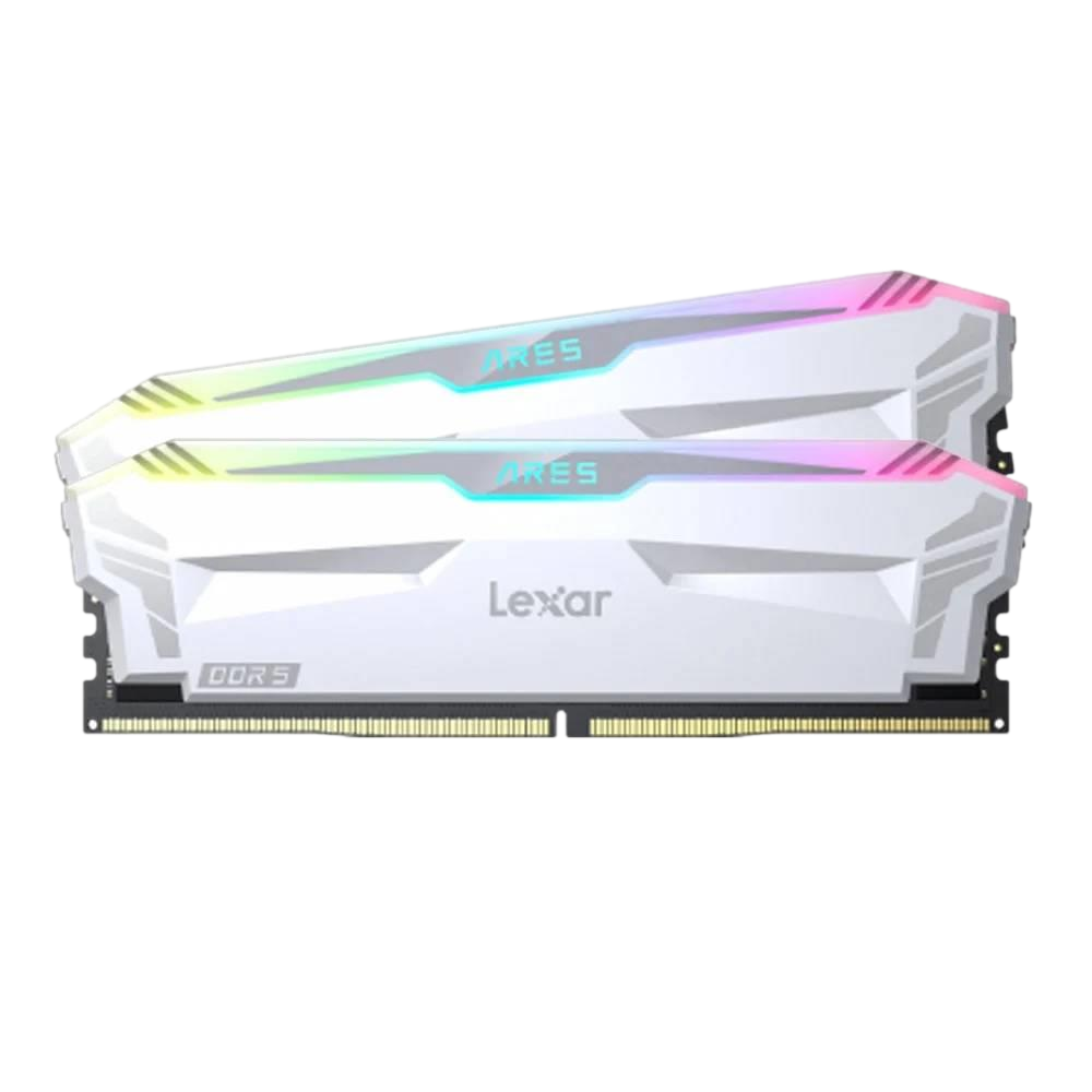 Lexar 32GB (2x16GB) Ares RGB 6400MHz CL32 XMP/EXPO DDR5 Beyaz Dual Kit Ram görsel 1