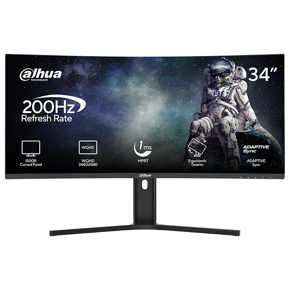 DAHUA LM34-E330CA 34" 200Hz 1ms HDMI DP Adaptive Sync HDR10 WQHD VA Curved 1500R Gaming Monitör