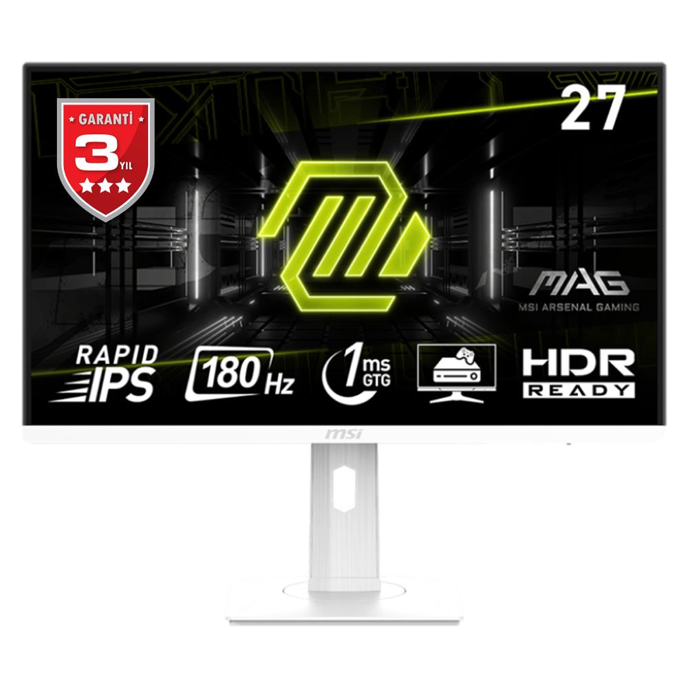 MSI MAG 274PFW 27" 180Hz 1ms HDMI DP Adaptive-Sync Pivot HDR Ready FHD Rapid IPS Gaming Monitör