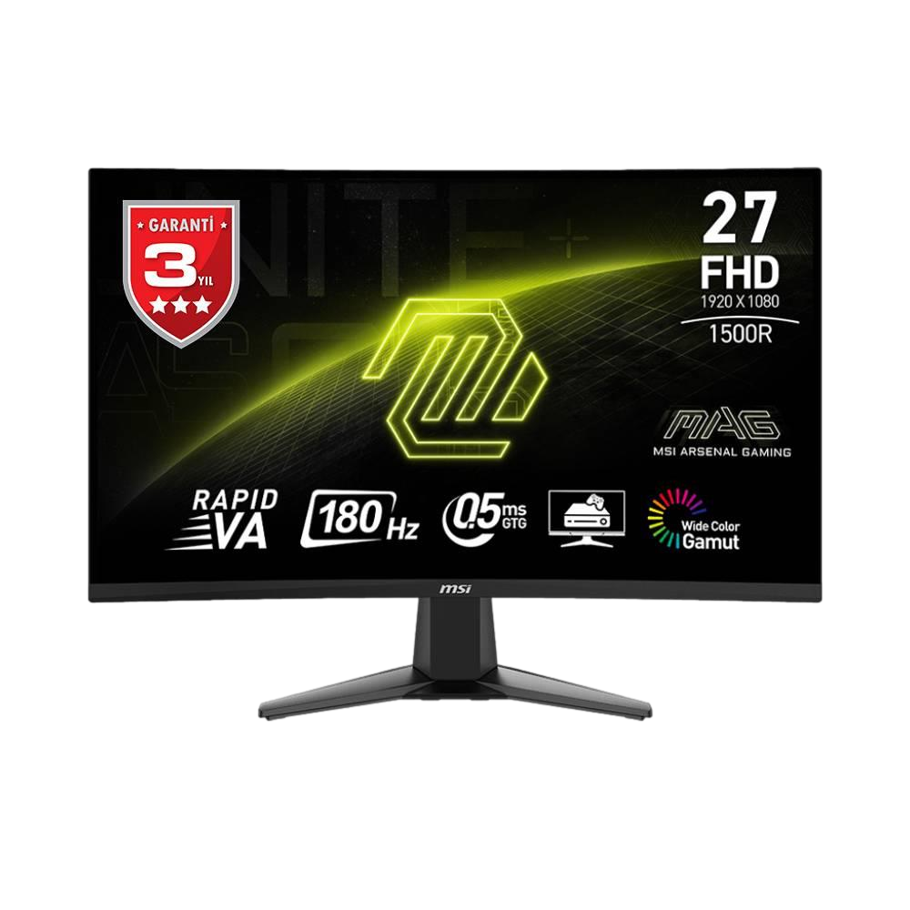MSI MAG 27C6F 27" 180Hz 0.5ms HDMI DP HDR Ready Adaptive-Sync FHD Rapid VA Curved 1500R Gaming Monitör