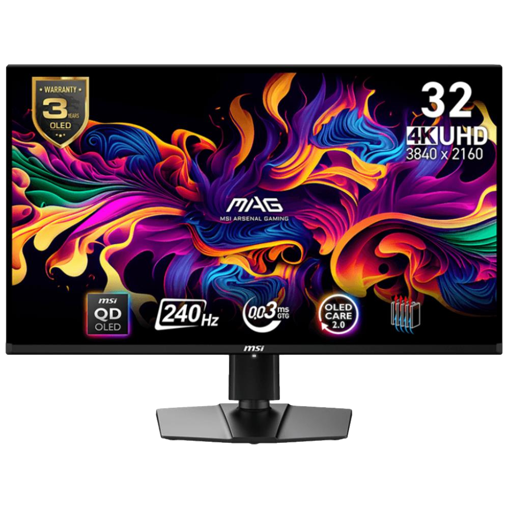 MSI MAG 321UPX QD-OLED 31.5" 240Hz 0.03ms (GtG) HDMI DP Type-C (15W) Adaptive-Sync HDR400 UHD QD-OLED Gaming Monitör