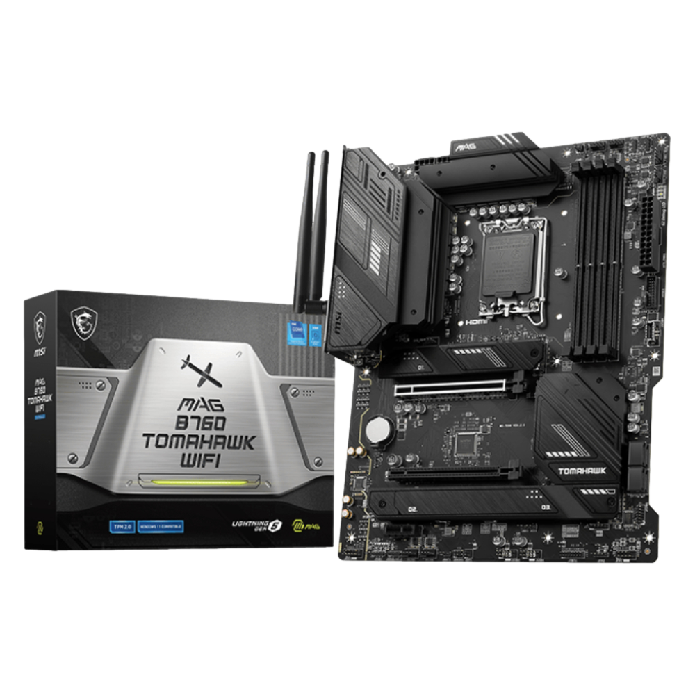 MSI MAG B760 TOMAHAWK WIFI 7000MHz(OC) DDR5 Soket 1700 M.2 HDMI DP ATX Anakart