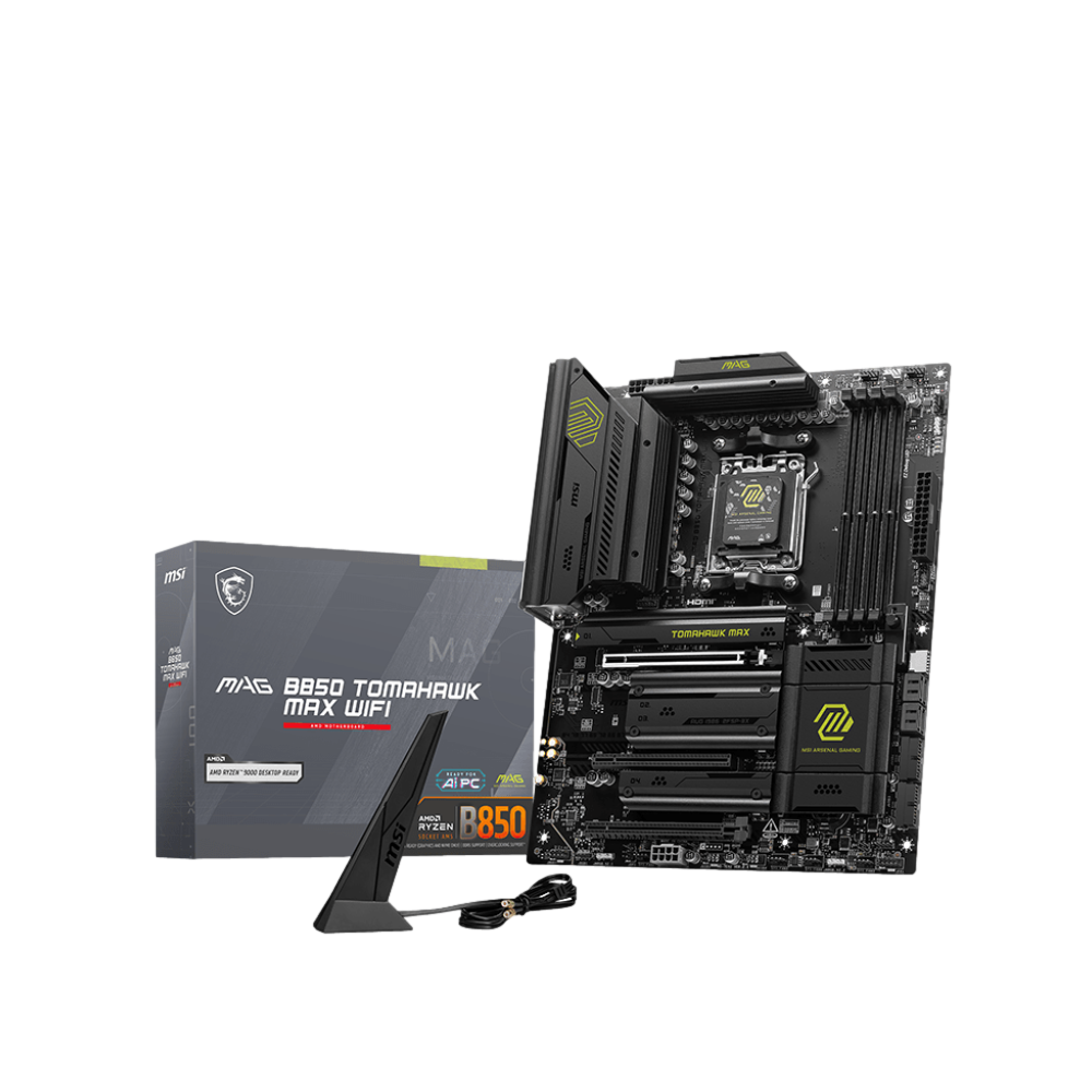 MSI MAG B850 TOMAHAWK MAX WIFI 8400MHz OC DDR5 Soket AM5 M.2 USB4 HDMI ATX Anakart