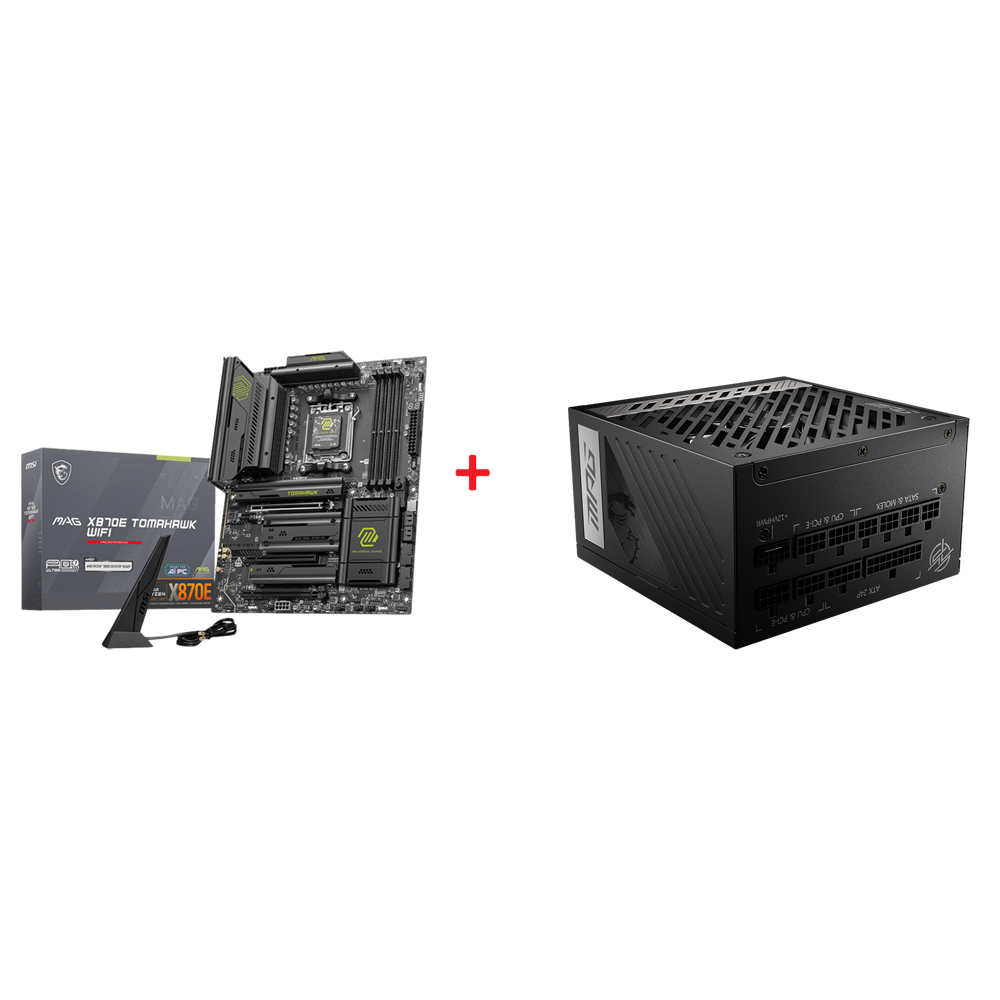 MSI MAG X870E TOMAHAWK WIFI Anakart + MPG A850G PCIE5 Güç Kaynağı Bundle Paket