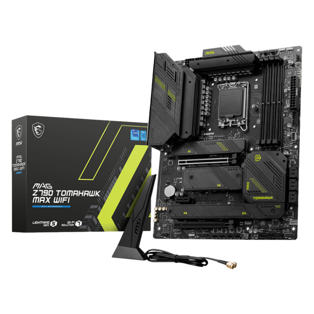 MSI MAG Z790 TOMAHAWK MAX WIFI 7600MHz(OC) DDR5 Soket 1700 M.2 HDMI DP ATX Anakart görsel 1