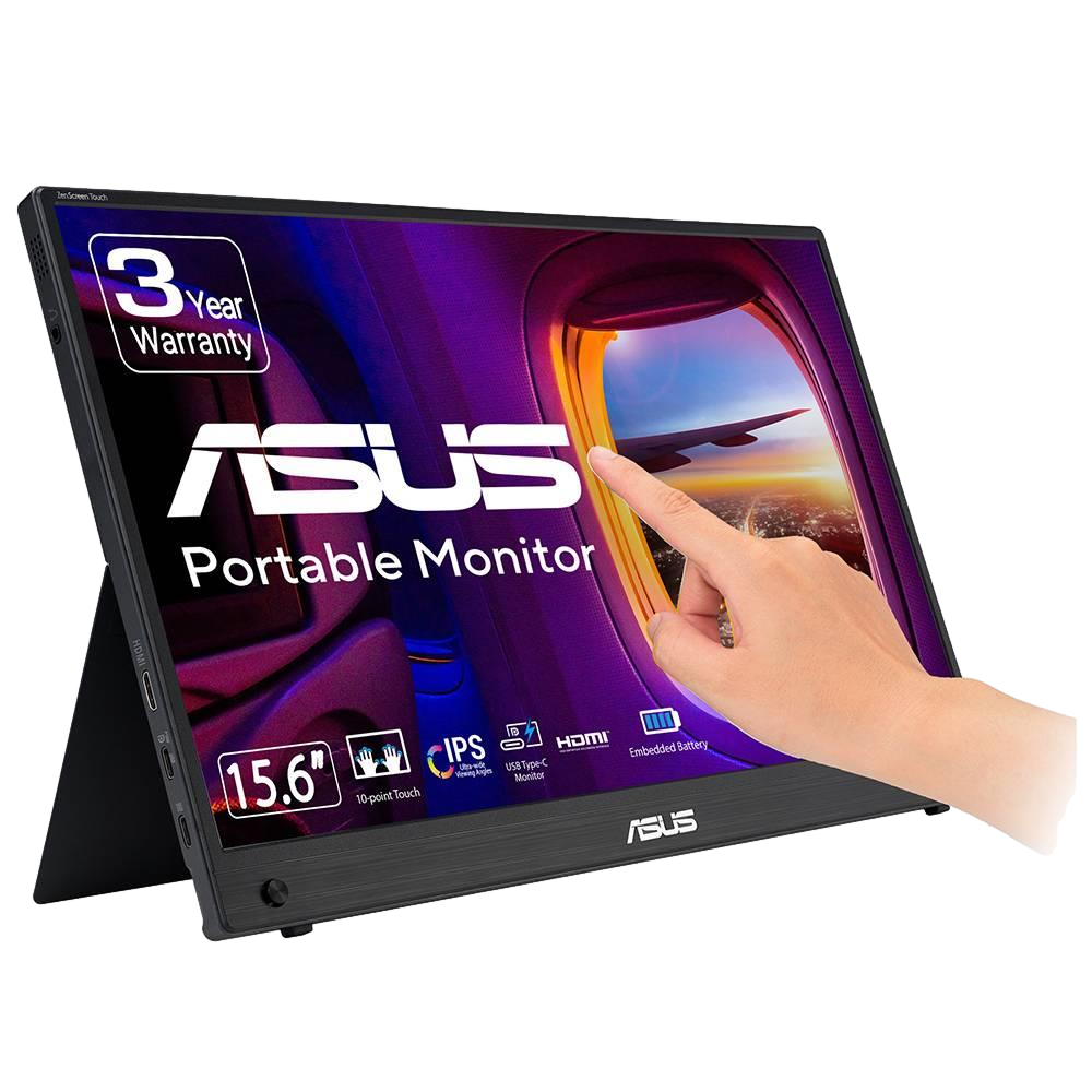 ASUS ZenScreen Touch MB16AMTR 15.6" 60Hz 5ms Mini HDMI USB-C USB 3.2 FHD Dokunmatik Portatif Monitör