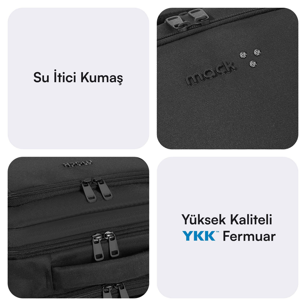 MACK Office Pro-3 Eco 16" Siyah Notebook Sırt Çantası