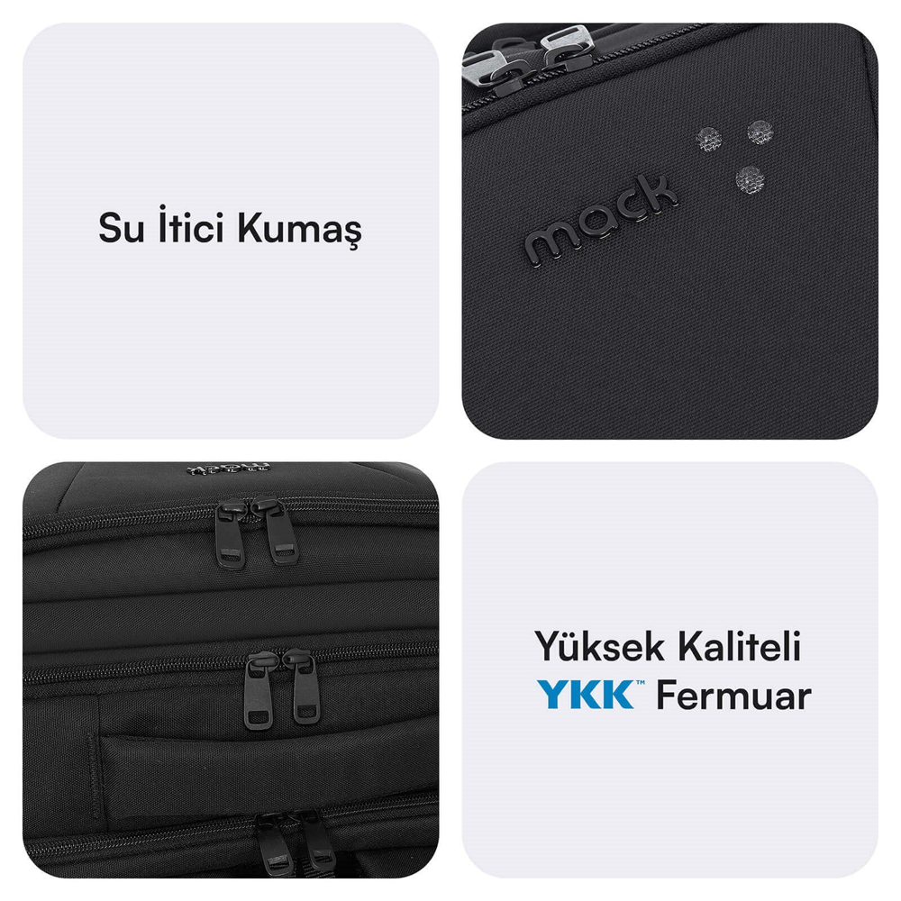 MACK Office Pro-4 Eco 16" Siyah Notebook Sırt Çantası