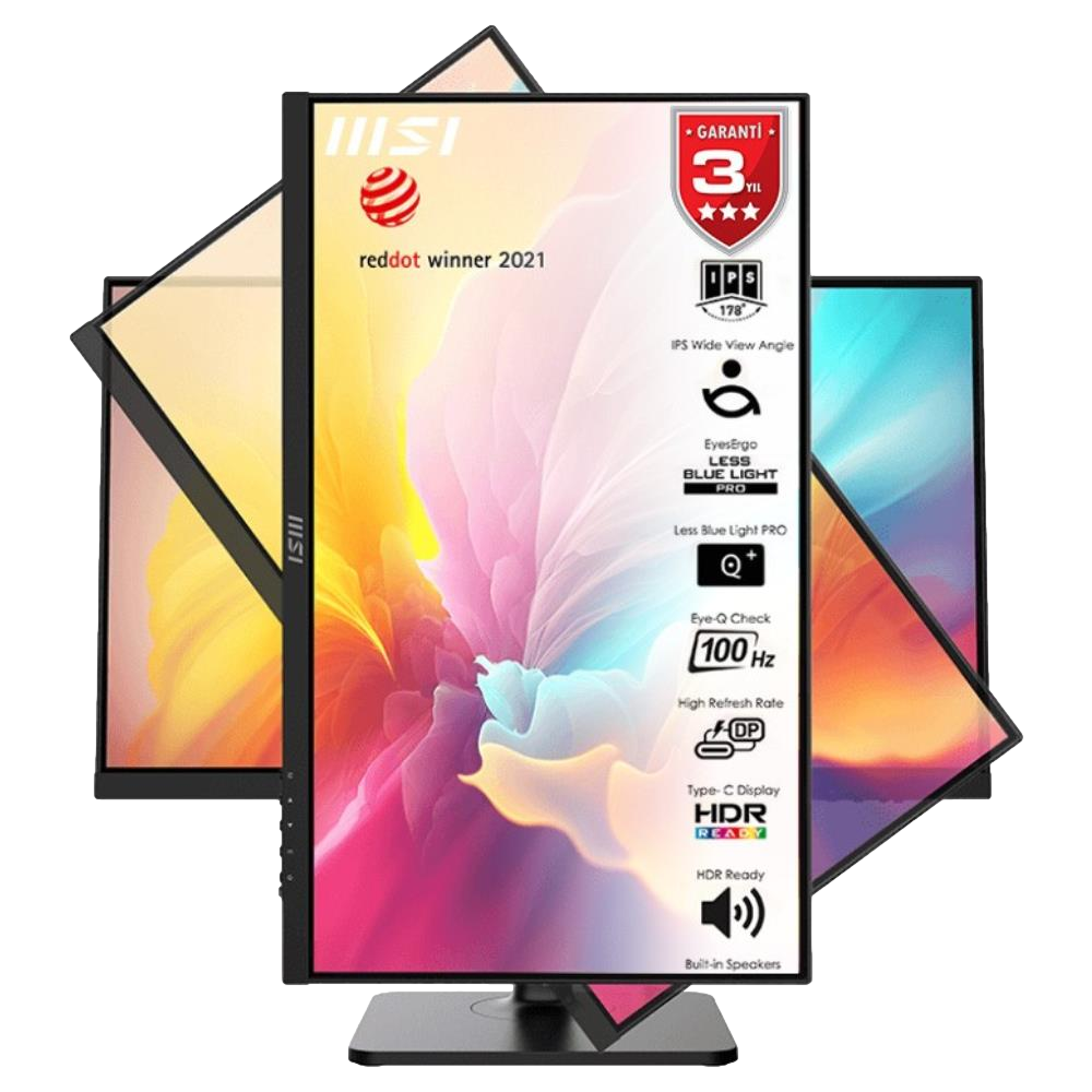 MSI MODERN MD2412P 23.8" 100Hz 1ms HDMI Type-C Adaptive-Sync Pivot HDR FHD IPS Monitör