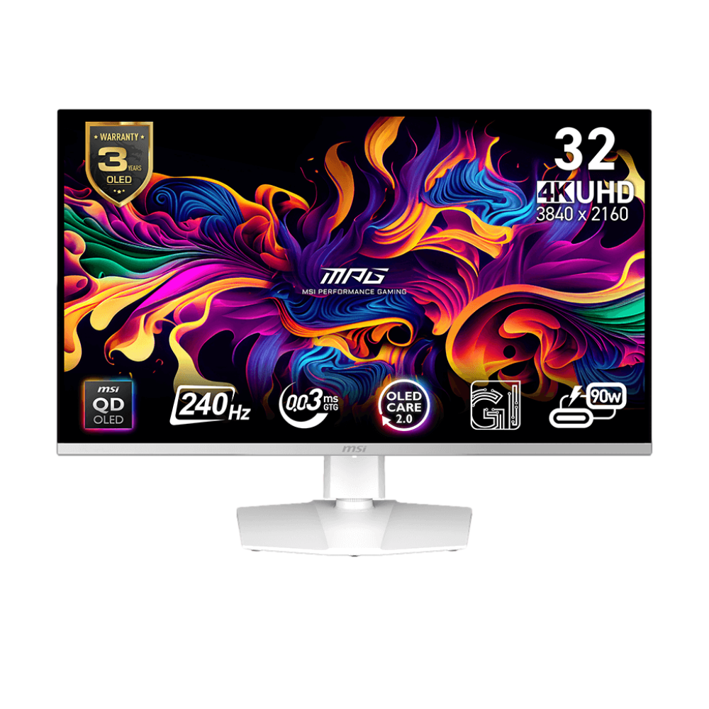 MSI MPG 321URXW QD-OLED 31.5" 240Hz 0.03ms HDMI DP Type-C USB 2.0 AdaptiveSync Pivot HDR400 UHD QD-OLED Gaming Monitör