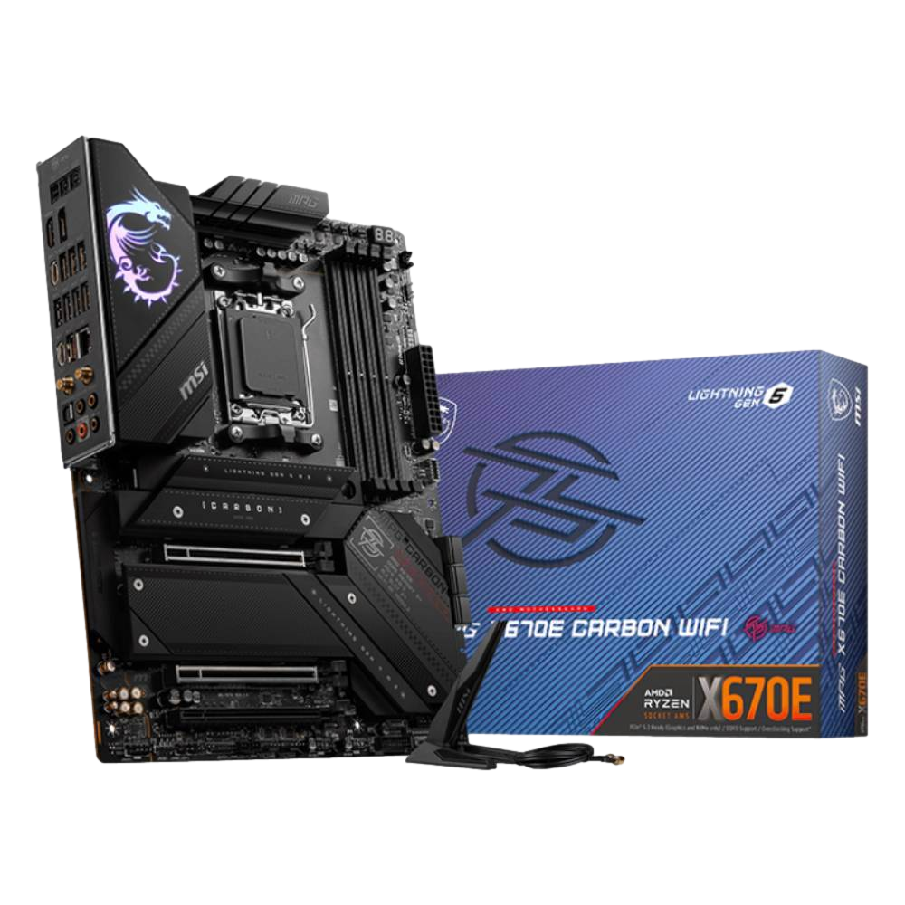 MSI MPG X670E CARBON WIFI 6000MHz(OC) DDR5 Soket AM5 M.2 ATX Anakart görsel 1