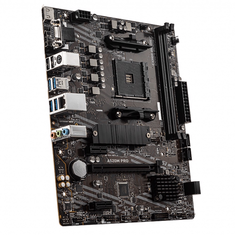 MSI A520M PRO 4600MHz(OC) DDR4 Soket AM4 M.2 HDMI VGA mATX Anakart 