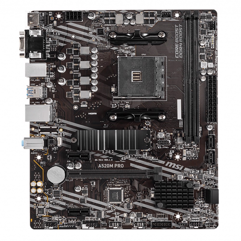MSI A520M PRO 4600MHz(OC) DDR4 Soket AM4 M.2 HDMI VGA mATX Anakart 