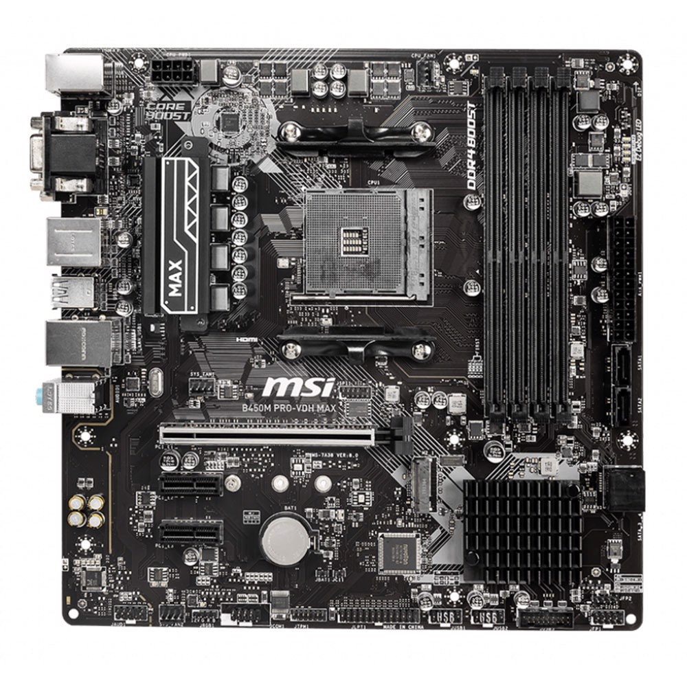 MSI B450M PRO-VDH MAX 3866MHz(OC) DDR4 Soket AM4 M.2 HDMI DVI VGA mATX Anakart