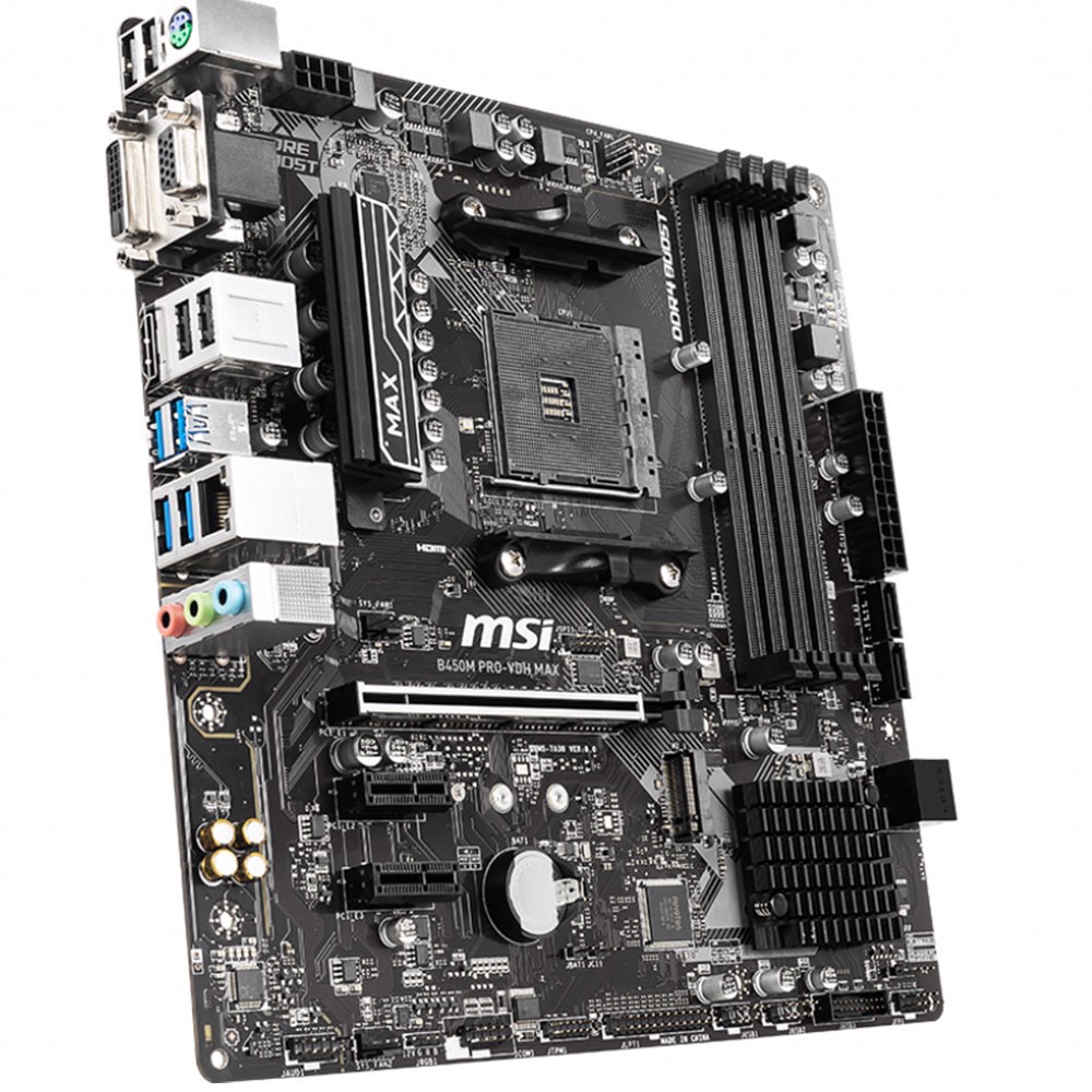 MSI B450M PRO-VDH MAX 3866MHz(OC) DDR4 Soket AM4 M.2 HDMI DVI VGA mATX Anakart