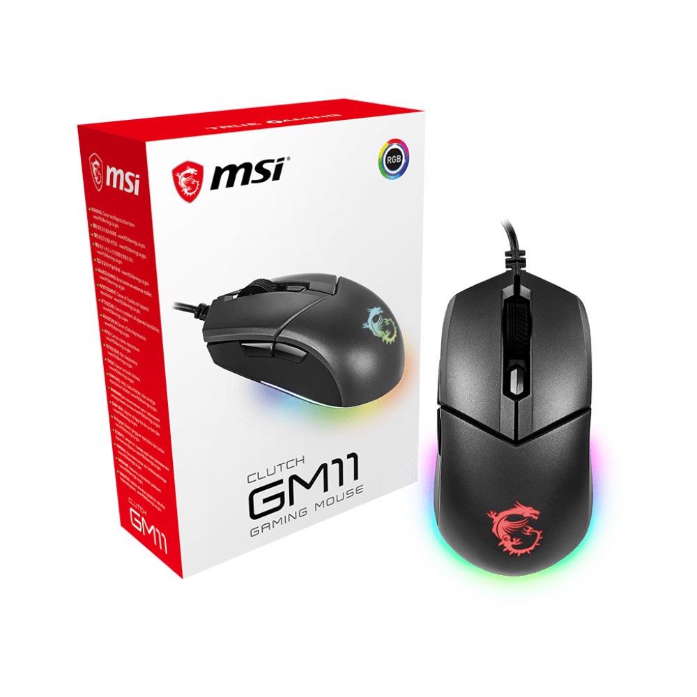 MSI Clutch GM11 5000 DPI Kablolu Siyah RGB Gaming Mouse