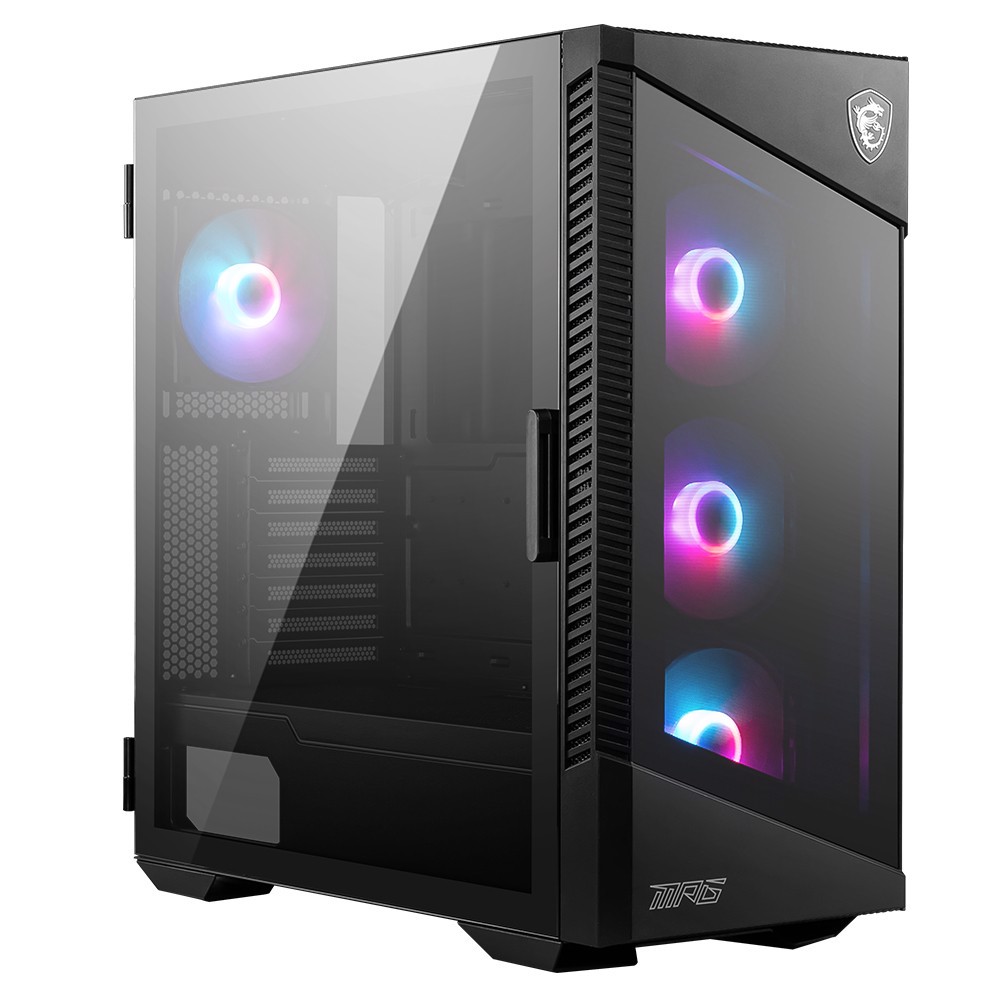 MSI MPG VELOX 100R A-RGB USB-C 2xUSB 3.2 Tempered Glass Siyah ATX Mid Tower Kasa görsel 1