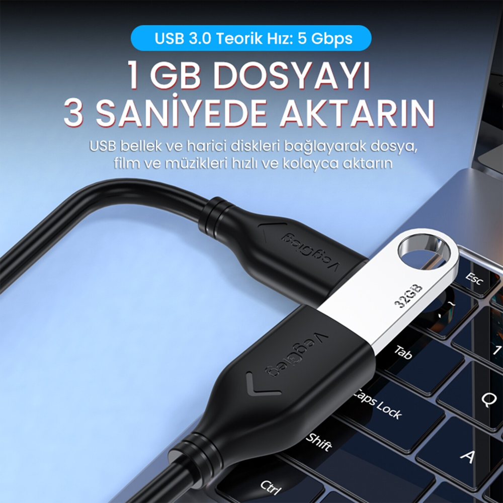 VegGieg USB 3.0 Uzatma Kablosu  50CM