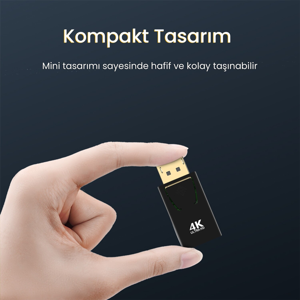 VegGieg 4K 30Hz DisplayPort to HDMI Çevirici Dönüştürücü Adaptör