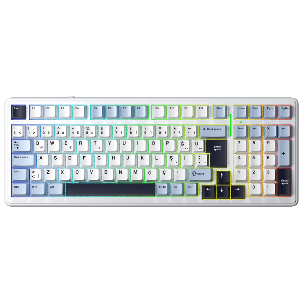 Aula F99 GrayWood V4 Switch Hot Swap RGB Lacivert Kablosuz Mekanik Gaming Klavye