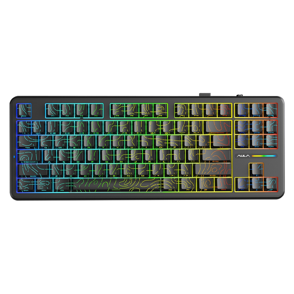 Aula F87 Pro RGB Hot Swap Mekanik TKL Kayhua İntelligent Switch Siyah Kablosuz Gaming Klavye